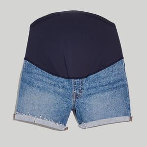NWT Madewell Maternity Over The Belly Denim Shorts Jean Shorts